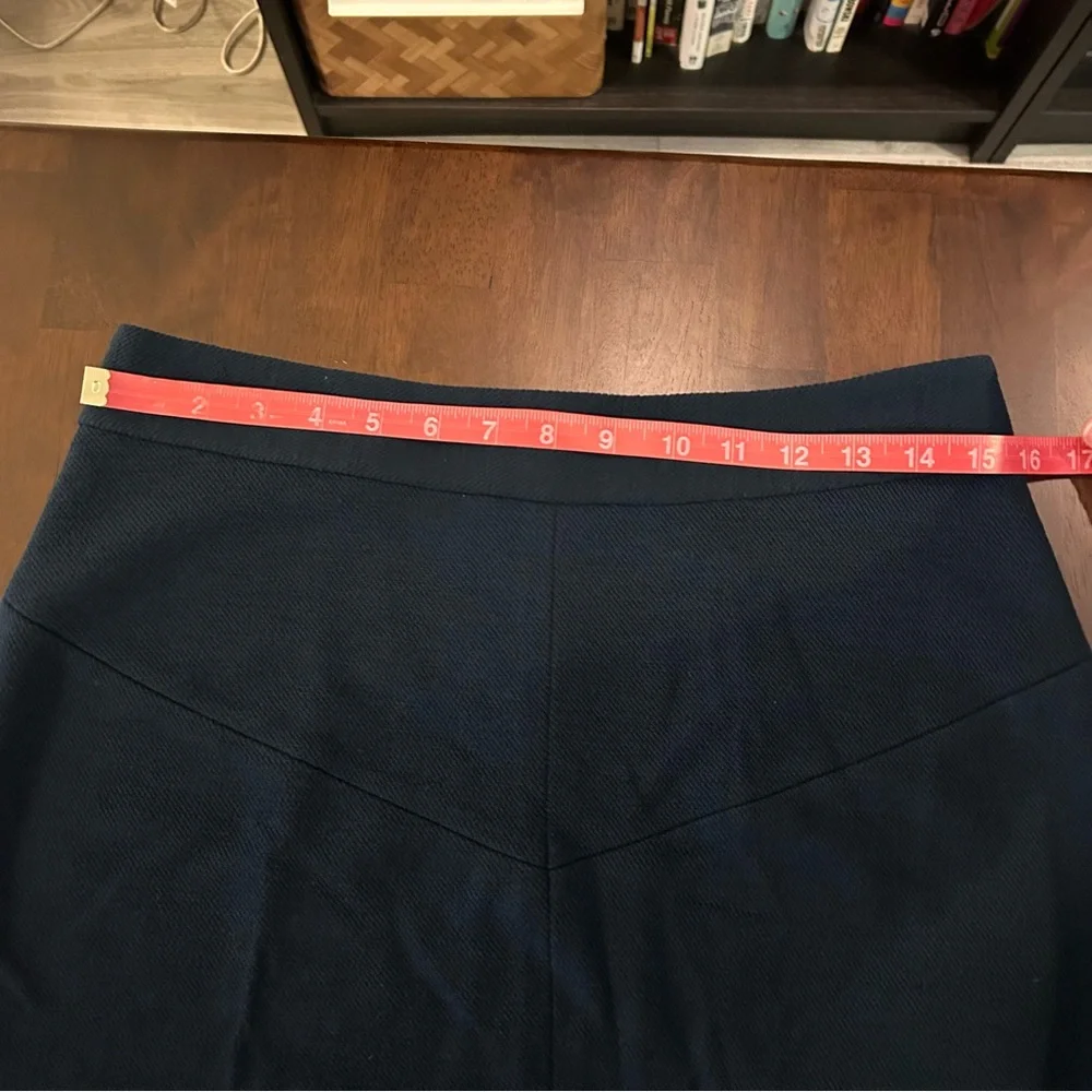 Diane von Furstenberg Martine Navy Blue Wool Blend Pencil Skirt Size 12 - Picture 9 of 10